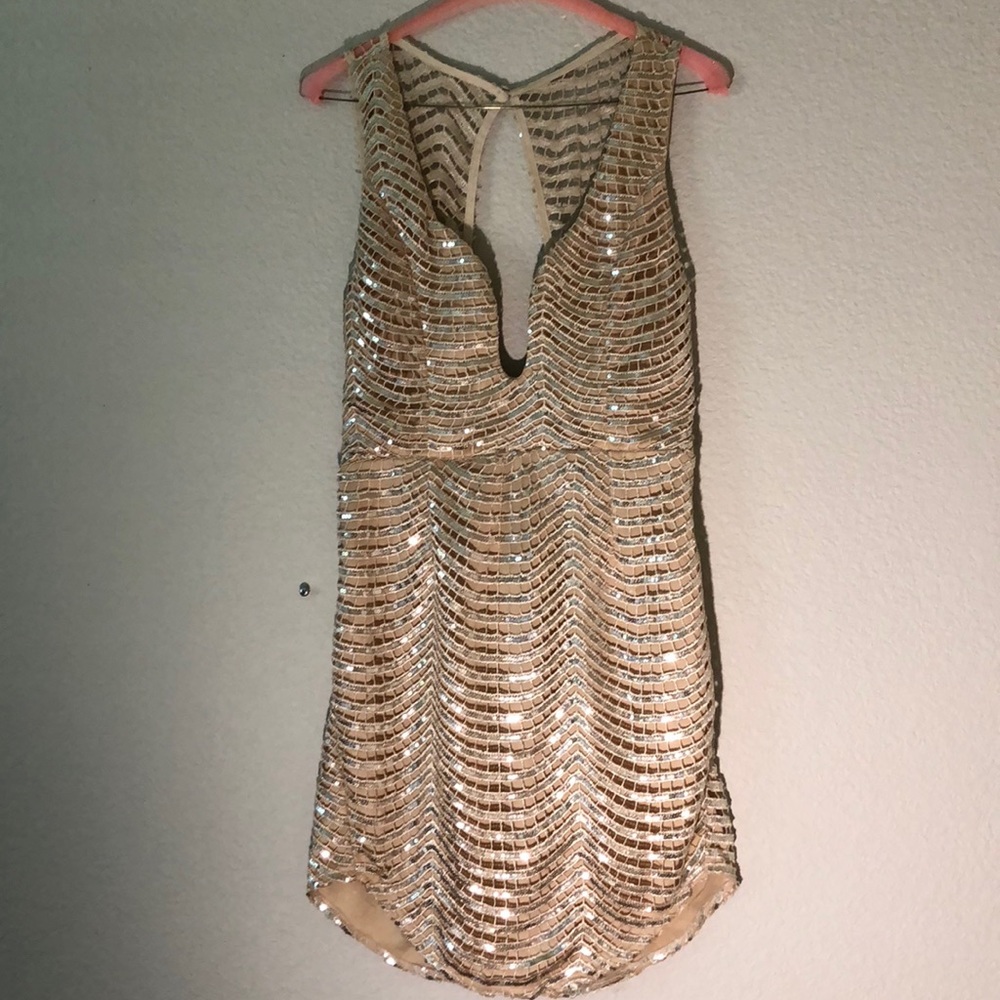 Luxxel gold mini dress!